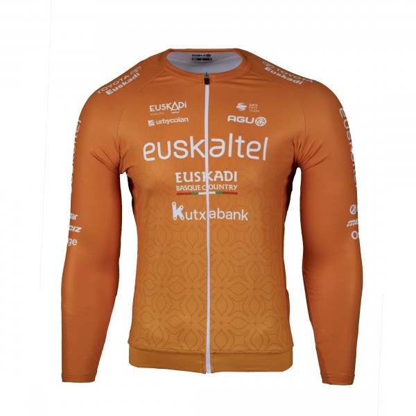 Heren Fietskleding Agu Euskaltel Euskadi 2025 Premium Midlayer Shirt met Lange Mouwen