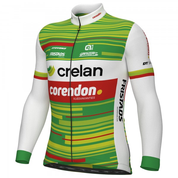 Heren Fietskleding Ale Crelan Corendon 2025 shirt met lange mouwen