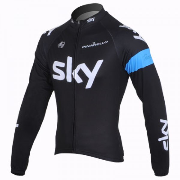 2013 Team Sky Fietsshirt lange mouw zwart blauw 4512