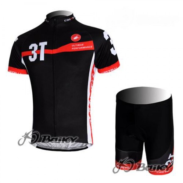Castelli 3T Fietsshirt Korte mouw Korte fietsbroeken met zeem Kits zwart 4054 Castelli 3T Fietsshirt Korte mouw Korte fietsbroeken met zeem Kits zwart 4054