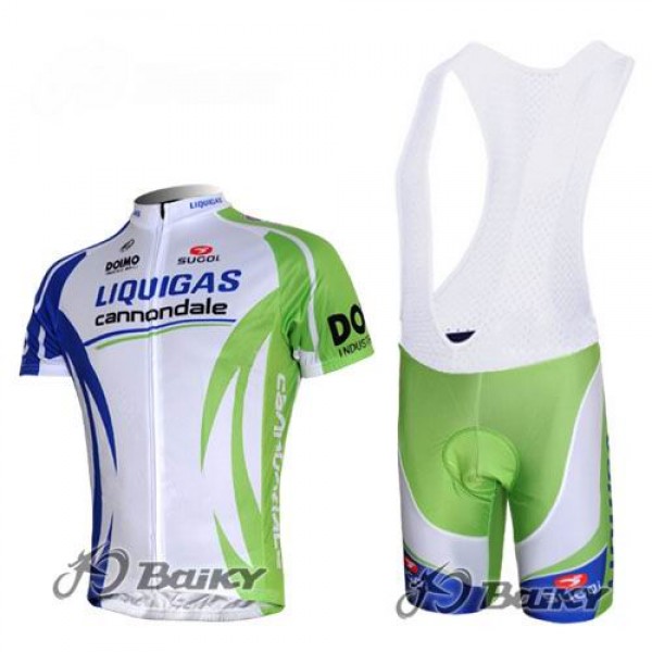Liquigas Cannondale Pro Team Fietspakken Fietsshirt Korte+Korte koersbroeken Bib groen wit 4265
