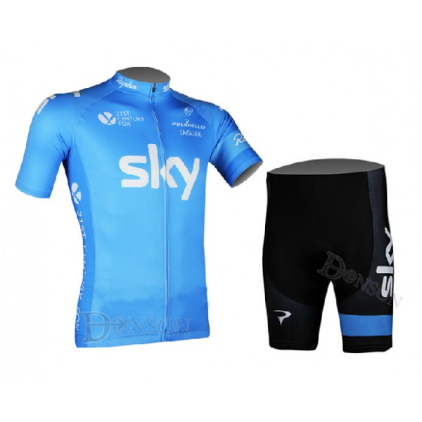 Team Sky 2014 Fietskleding Fietsshirt Korte Mouwen+Fietsbroek Korte zeem Blue 1339 Team Sky 2014 Fietskleding Fietsshirt Korte Mouwen+Fietsbroek Korte zeem Blue 1339