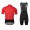 2020 POC Essential Road Logo Fietskleding Wielershirt Korte Mouw+Korte Fietsbroeken Bib Zwart Rood LYSW9 LYSW9