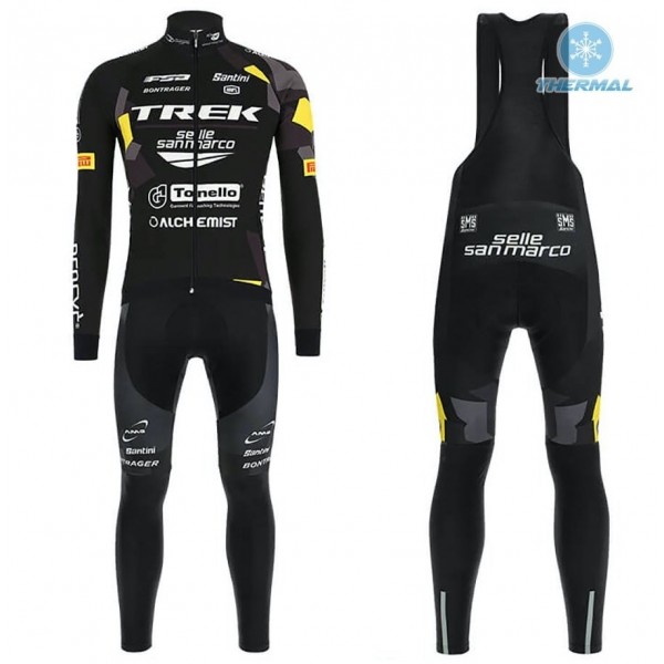 2019 Trek Selle San Marco Thermo Wielerkleding Set Wielershirts lange mouw+fietsbroek lang met ZVOT493