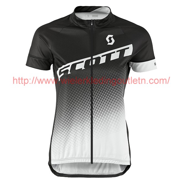 2017 Scott Femmes zwart wit Fietsshirt Korte Mouw Goedkoop 201717580
