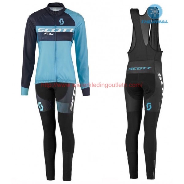 2016 Scott RC zwart-Blauw Dames Winter Set Wielerkleding Wielershirt lange mouw+Lange fietsbroeken Bib 213685 2016 Scott RC zwart-Blauw Dames Winter Set Wielerkleding Wielershirt lange mouw+Lange fietsbroeken Bib 213685