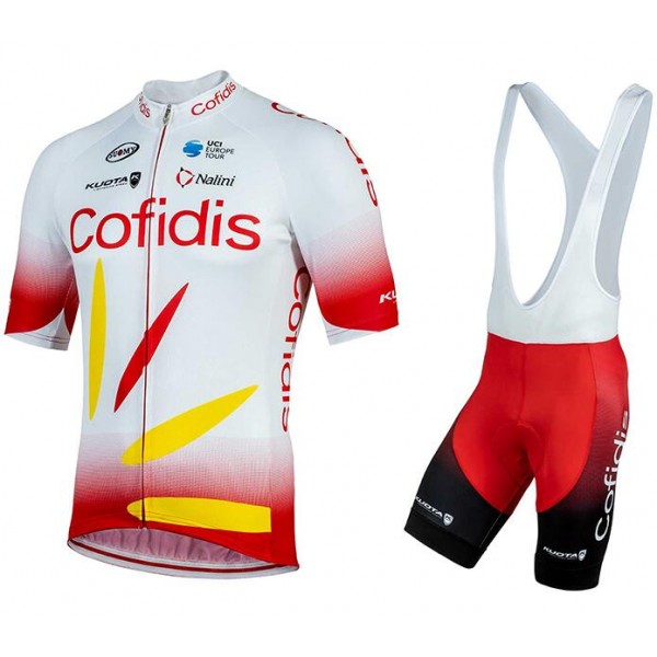 COFIDIS 2019 Fietskleding Set Fietsshirt Korte Mouw+Korte fietsbroeken Bib 19040734